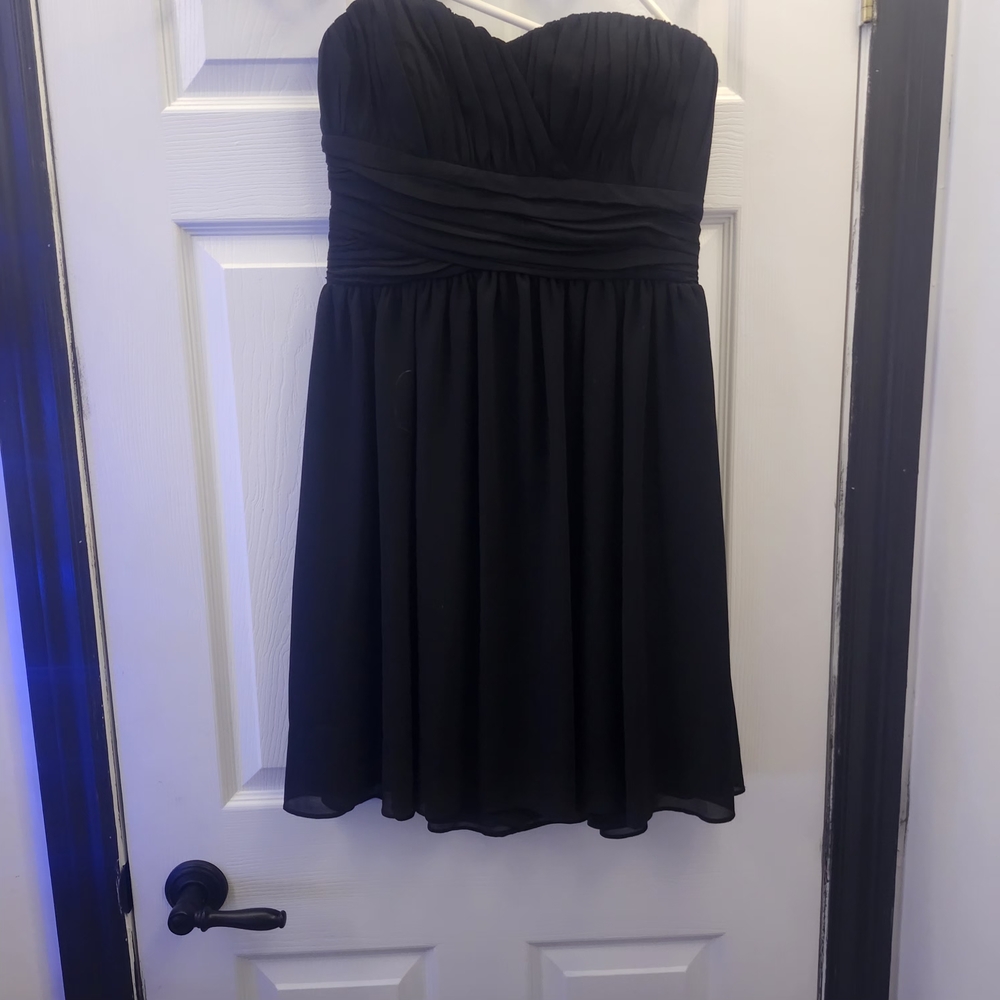 Sequin Hearts Chic Black Strapless Dress
